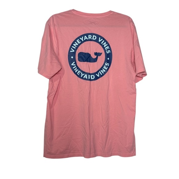 Vineyard Vines Salmon Pink Short Sleeve Tee Whale Logo Detail Preppy Summer - Picture 2 of 7